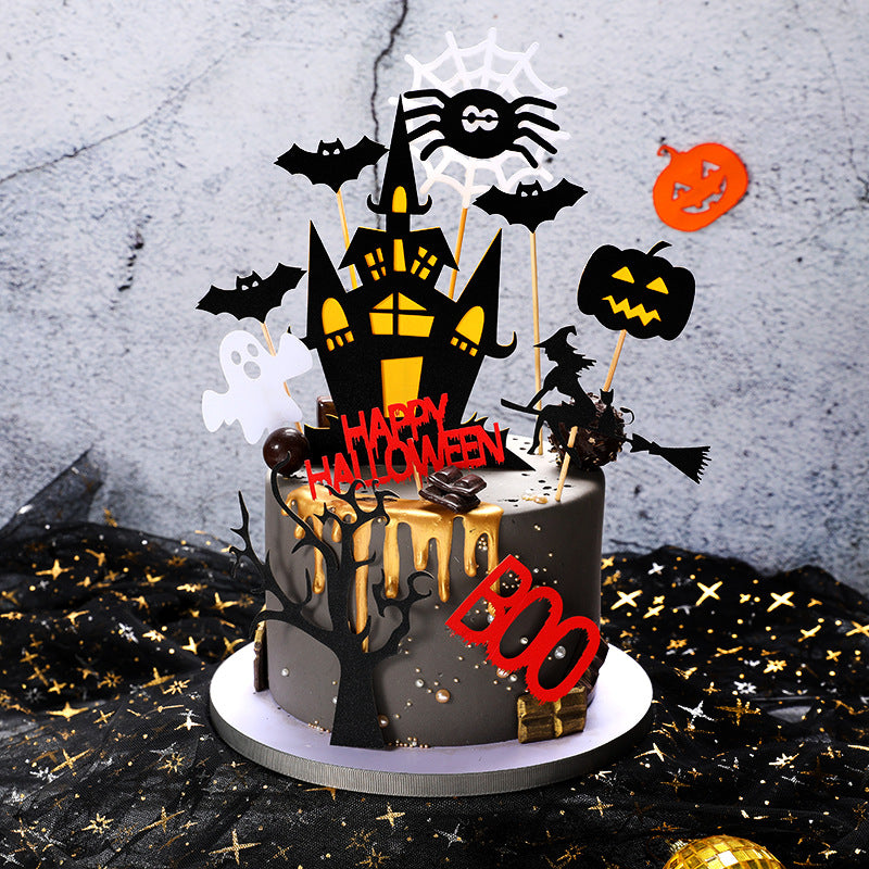 Stylish Halloween Decoration Birthday Cake Card - BRANDNMART