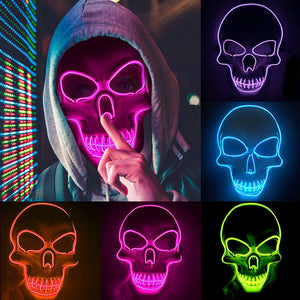 Halloween Skeleton LED Glow Scary Mask - BRANDNMART
