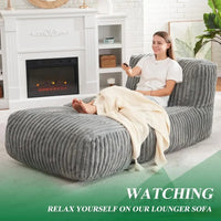 L-Shaped Big 6 Feet Bean Bag Lounger with Memory Foam for Adults