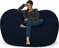 Huge Bean Bag Sofa 7 Feet With Memory Foam Filler - Navy Blue