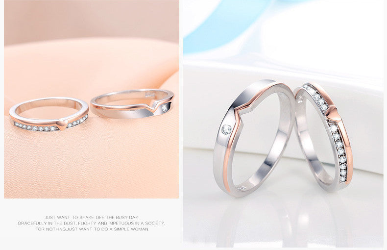 925 Sterling Silver Romantic Couple Rings For Men And Women - BRANDNMART