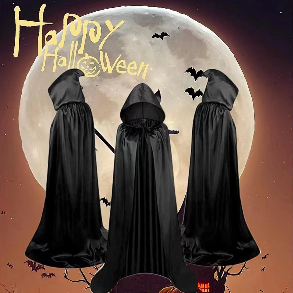 Halloween Cloak Costumes Wizard  Hooded Capes Mantle Black Party Decoration - BRANDNMART