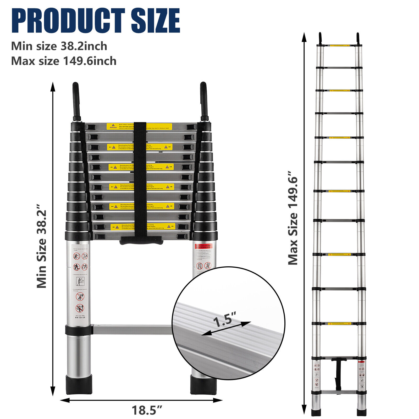 Compact Telescoping Attic Access Folding Ladder Loft Stairs BRANDNMART