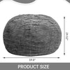 Giant Bean Bag Chair 7 Feet Faux Fur Liner With Memory Foam Filler - Grey