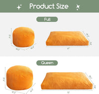Giant Convertible Bean Bag Chair Large Size With Memory Foam Filler, Folds From Chair To Mattres
