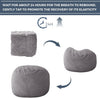 Giant Bean Bag Chair Bed for Adults, Convertible Beanbag Folds from Lazy Chair to Floor Mattress Bed