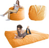 Giant Convertible Bean Bag Chair Extra Large Size With Memory Foam Filler, Folds From Chair To Mattress