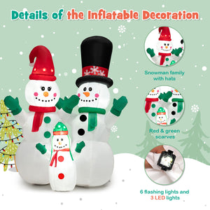 Brandnmart 6FT Christmas Inflatables Snowman Outdoor Yard Decorations with LED Lights