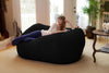 Huge Bean Bag Sofa 6 Feet With Memory Foam Filler - Black