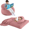 Bean Bag Chair Bed for Kids, Convertible Fairy and Dinosaur Bean Bag Folds from Lazy Chair to Floor Mattress Bed
