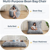 3 in 1 Bean Bag Chair, Giant Bean Bag Sofa Bed, Floor Mattress with High-Density Foam Filling, Bean Bag Chair for Adult