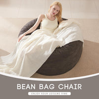 Giant Convertible Bean Bag Chair 6ft Size With Memory Foam Filler, Folds From Chair To Mattress- Light Black