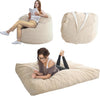 Giant Convertible Bean Bag Chair Extra Large Size With Memory Foam Filler, Folds From Chair To Mattress