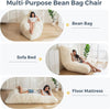 3 in 1 Bean Bag Chair, Giant Bean Bag Sofa Bed, Floor Mattress with High-Density Foam Filling, Bean Bag Chair for Adult