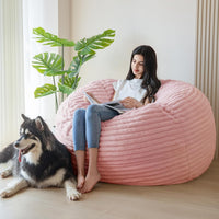 Giant Bean Bag Chair Bed for Adults, Convertible Beanbag Folds from Lazy Chair to Floor Mattress Bed