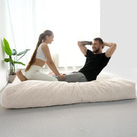 Giant Convertible Bean Bag Chair Extra Large Size With Memory Foam Filler, Folds From Chair To Mattress