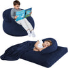 Bean Bag Chair Bed for Kids, Convertible Fairy and Dinosaur Bean Bag Folds from Lazy Chair to Floor Mattress Bed