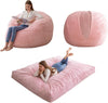 Giant Convertible Bean Bag Chair Large Size With Memory Foam Filler, Folds From Chair To Mattres