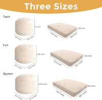 Giant Convertible Bean Bag Chair Extra Large Size With Memory Foam Filler, Folds From Chair To Mattress