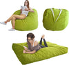 Giant Convertible Bean Bag Chair Extra Large Size With Memory Foam Filler, Folds From Chair To Mattress
