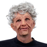 Old man mask white hair white beard headgear halloween - BRANDNMART