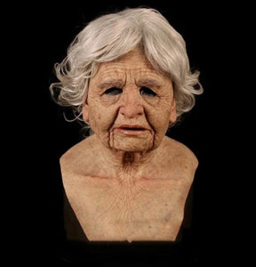 Old man mask white hair white beard headgear halloween - BRANDNMART