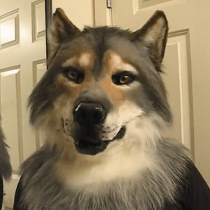 Werewolf Costume Party Mask Halloween Simulation Animal Rotate Headwear Costume Wolf Face Masks Cosplay - BRANDNMART