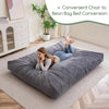 Giant Convertible Bean Bag Chair Large Size With Memory Foam Filler, Folds From Chair To Mattres