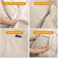 Giant Convertible Bean Bag Chair Extra Large Size With Memory Foam Filler, Folds From Chair To Mattress