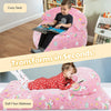 Bean Bag Chair Bed for Kids, Convertible Fairy and Dinosaur Bean Bag Folds from Lazy Chair to Floor Mattress Bed