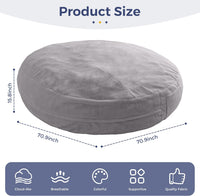 Giant Bean Bag Chair 6 Feet Fluffy and Large With Filler