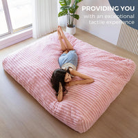 Giant Bean Bag Chair Bed for Adults, Convertible Beanbag Folds from Lazy Chair to Floor Mattress Bed