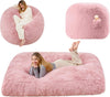 Giant Convertible Bean Bag Chair 6ft Size With Memory Foam Filler, Folds From Chair To Mattress- Light Black