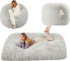 Giant Convertible Bean Bag Chair 6ft Size With Memory Foam Filler, Folds From Chair To Mattress- Light Black