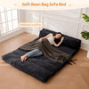 Giant Bean Bag Chair & Bed – Foldable Bean Bag Couch for Adults with Removable Faux Fur Cover