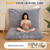 3 in 1 Bean Bag Chair, Giant Bean Bag Sofa Bed, Floor Mattress with High-Density Foam Filling, Bean Bag Chair for Adult