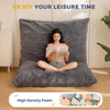 3 in 1 Bean Bag Chair, Giant Bean Bag Sofa Bed, Floor Mattress with High-Density Foam Filling, Bean Bag Chair for Adult