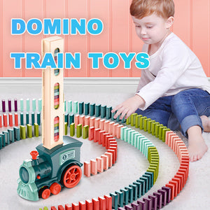 Domino Train Toys Baby Toys Car Puzzle Automatic Release Licensing Electric Building Blocks Train Toy - BRANDNMART