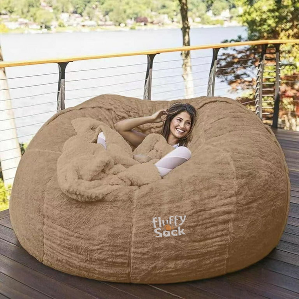 Large 5ft Fur Bean Bag Round ( Fillers are included- Complete Set)