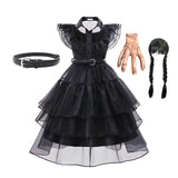 Wednesday Addams Kids Cosplay Costume (5-14 Years Kids)