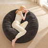 Giant Convertible Bean Bag Chair 6ft Size With Memory Foam Filler, Folds From Chair To Mattress- Light Black