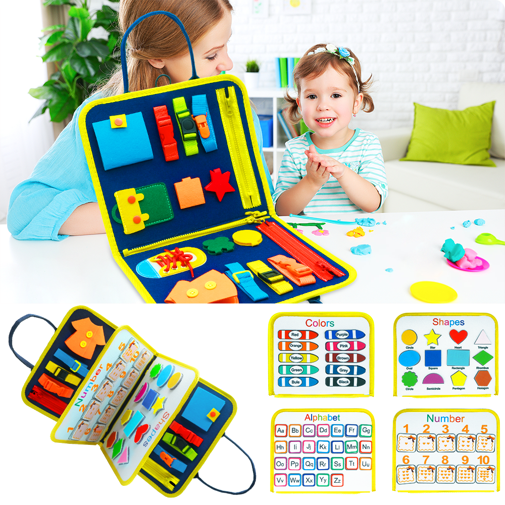 New Busy Book Children's Busy Board Dressing And Buttoning Learning Baby Early Education Preschool Sensory Learning Toy - BRANDNMART