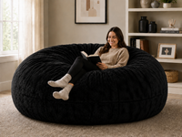 7-Foot Giant Bean Bag Chair + 80 lb Premium Filling Included