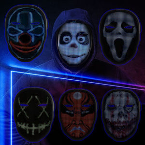Full Color Led Face Changing Luminous Mask - BRANDNMART