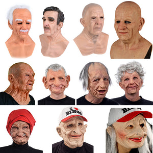 Halloween Granny Mask Latex Headgear Wig Mask - BRANDNMART