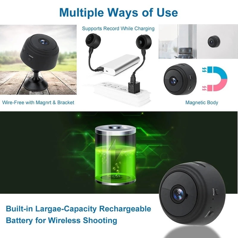 A9 Magnetic Suction Security Camera HD Camera Smart Infrared Night Vision Home - BRANDNMART