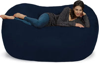 Huge Bean Bag Sofa 7 Feet With Memory Foam Filler - Navy Blue