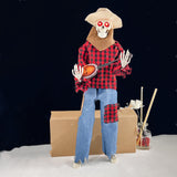 Halloween Luminous Skull Skeleton Decoration Guitarist With Light Up Eye