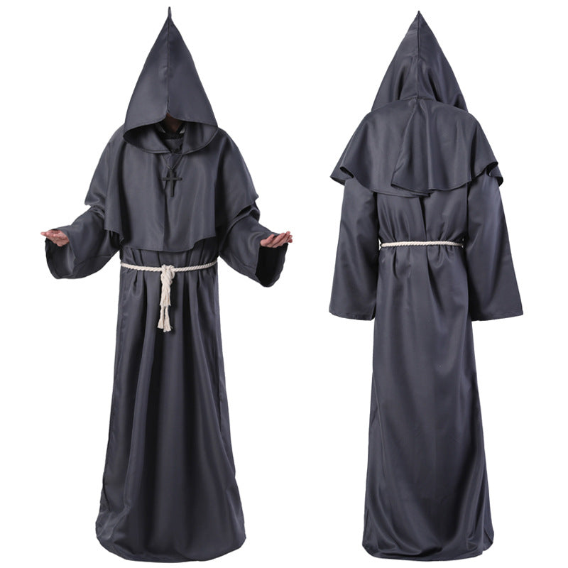Halloween Costume Medieval Friar Wizard Costume - BRANDNMART
