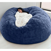 Giant 6ft Fur Bean Bag Round ( Fillers are included- Complete Set)